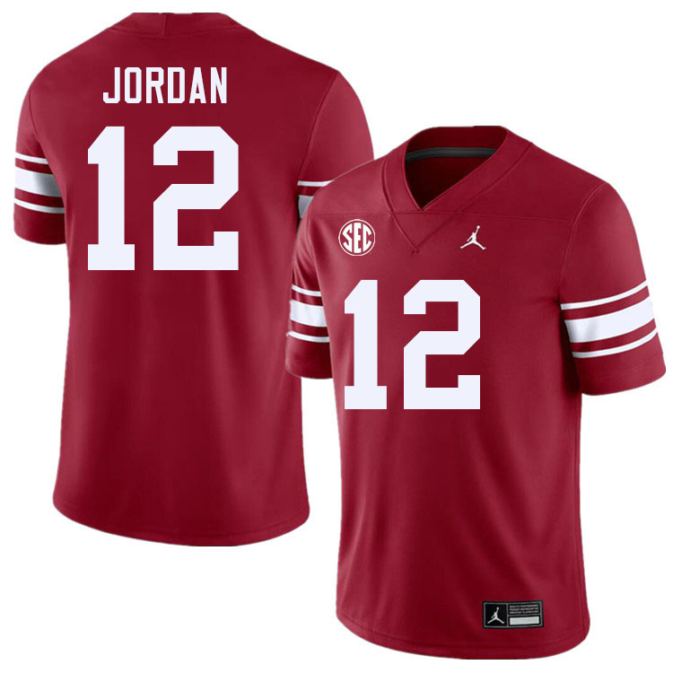 #12 Devon Jordan Oklahoma Sooners 2024 SEC Conference College Football Jerseys-Throwback